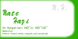 mate hazi business card